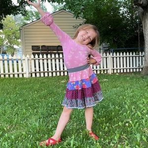 Matilda Jane Brushstroke Gentry Tiered Floral Skirt from the Paint By Numbers